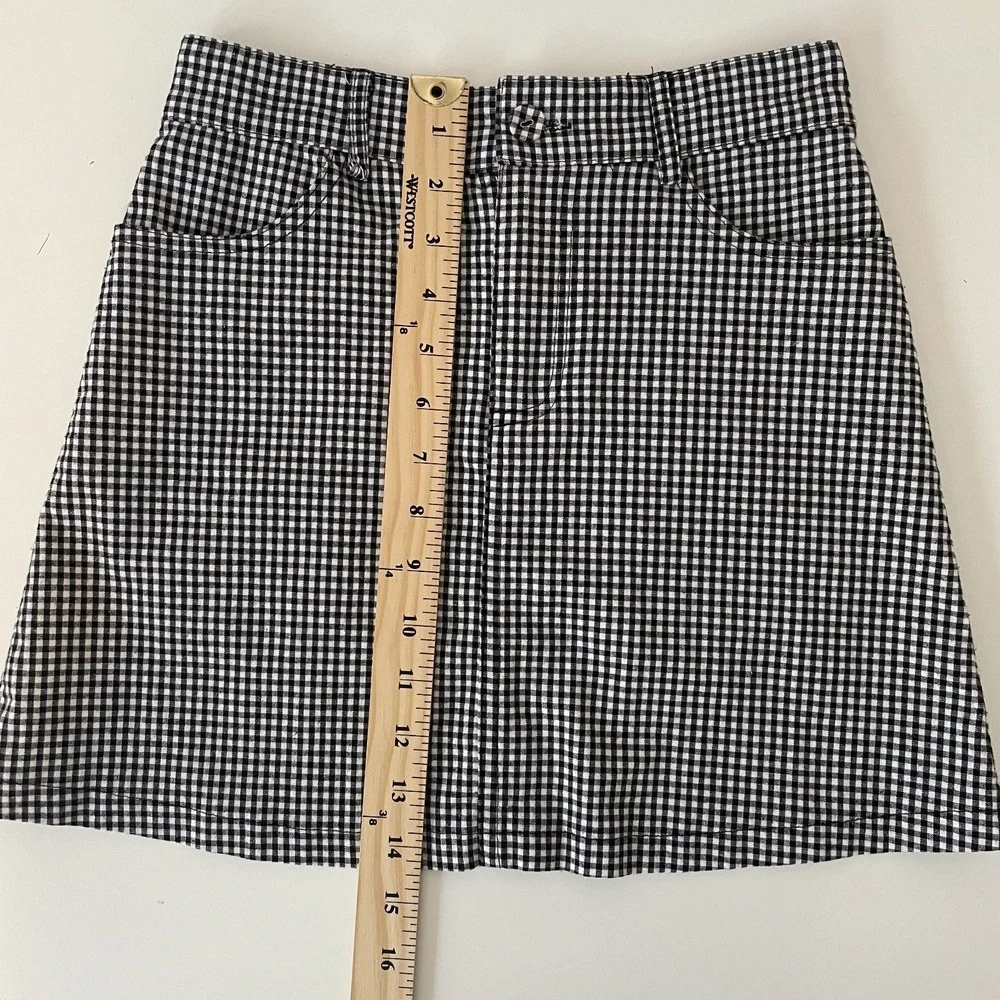 John‎ Galt Black White Gingham Mini Skirt OS Grunge Goth Minimalist Preppy Y2K